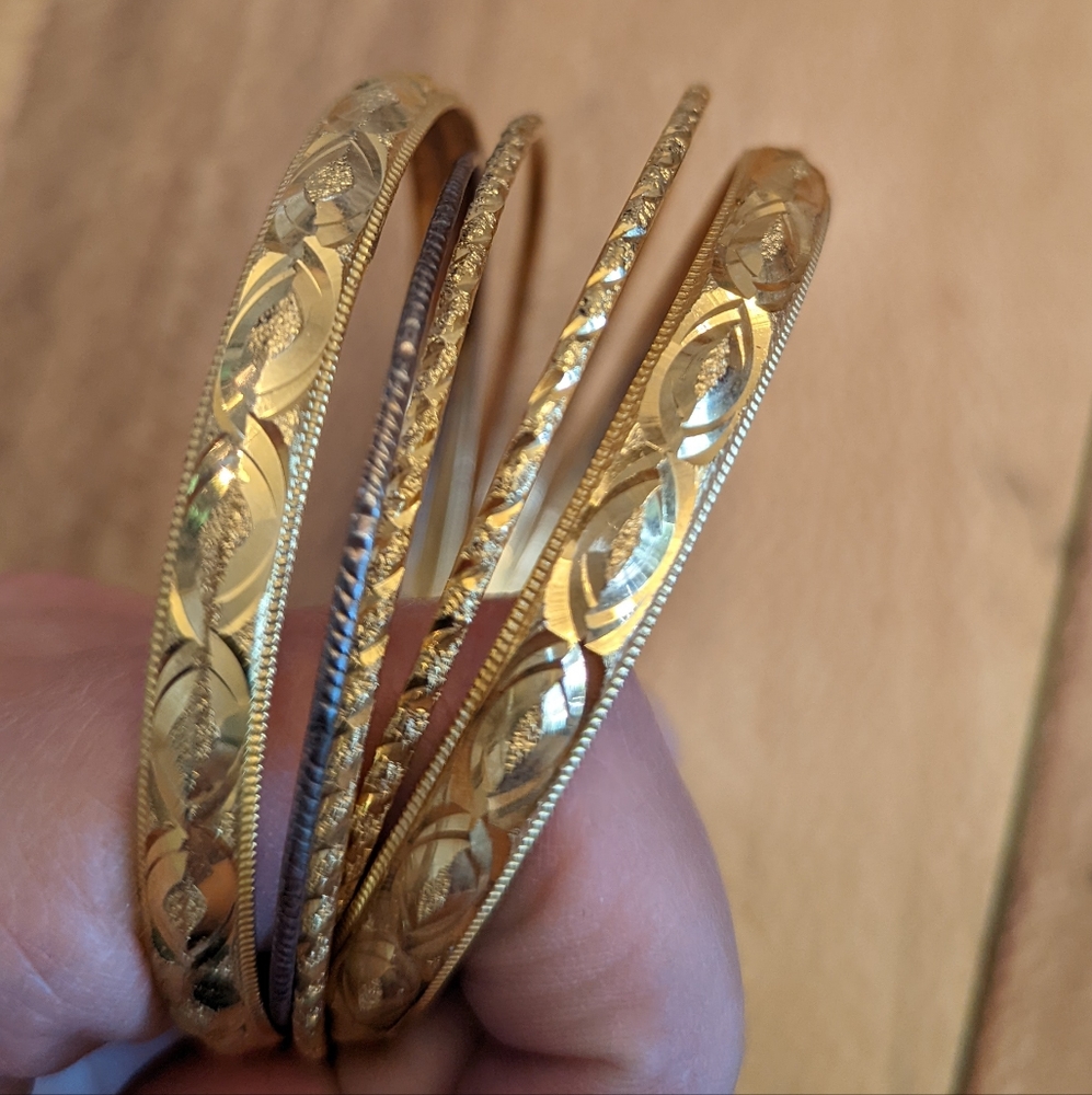Gold bangle bracelets